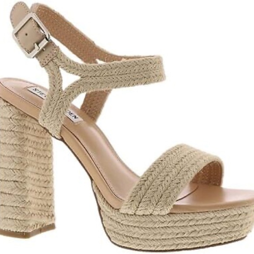 Steve Madden Women's Lombardo Heeled Sandal, Natural - US 9